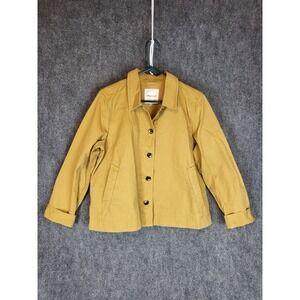 Madewell Women's Button Down Jacket Women Size L Mustard Yellow Chore Coat Work‎